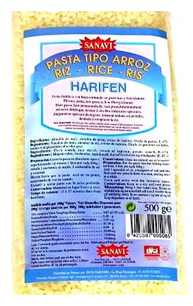 Harifen pasta sustituta del arroz baja en proteinas 500g Harifen