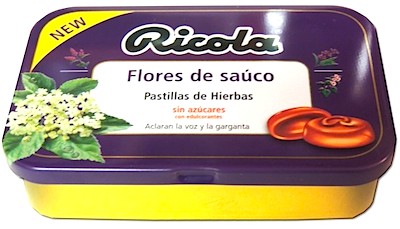Ricola caramelos de flores de sauco sin azucar. Lata de 60g Ricola