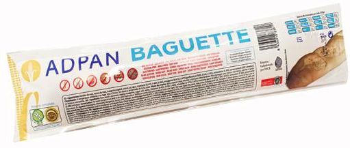 Adpan Baguette Sin Glúten, Sin Leche y Sin Huevo 100g Adpan