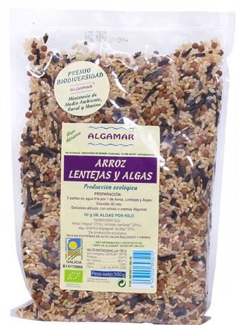 Algamar Arroz, Lentejas y Algas Eco 500g Algamar